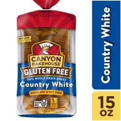 Canyon Bakehouse Country White Gluten Free Bread, 100% Whole Grain Sandwich Bread, Fresh, 15 oz Loaf