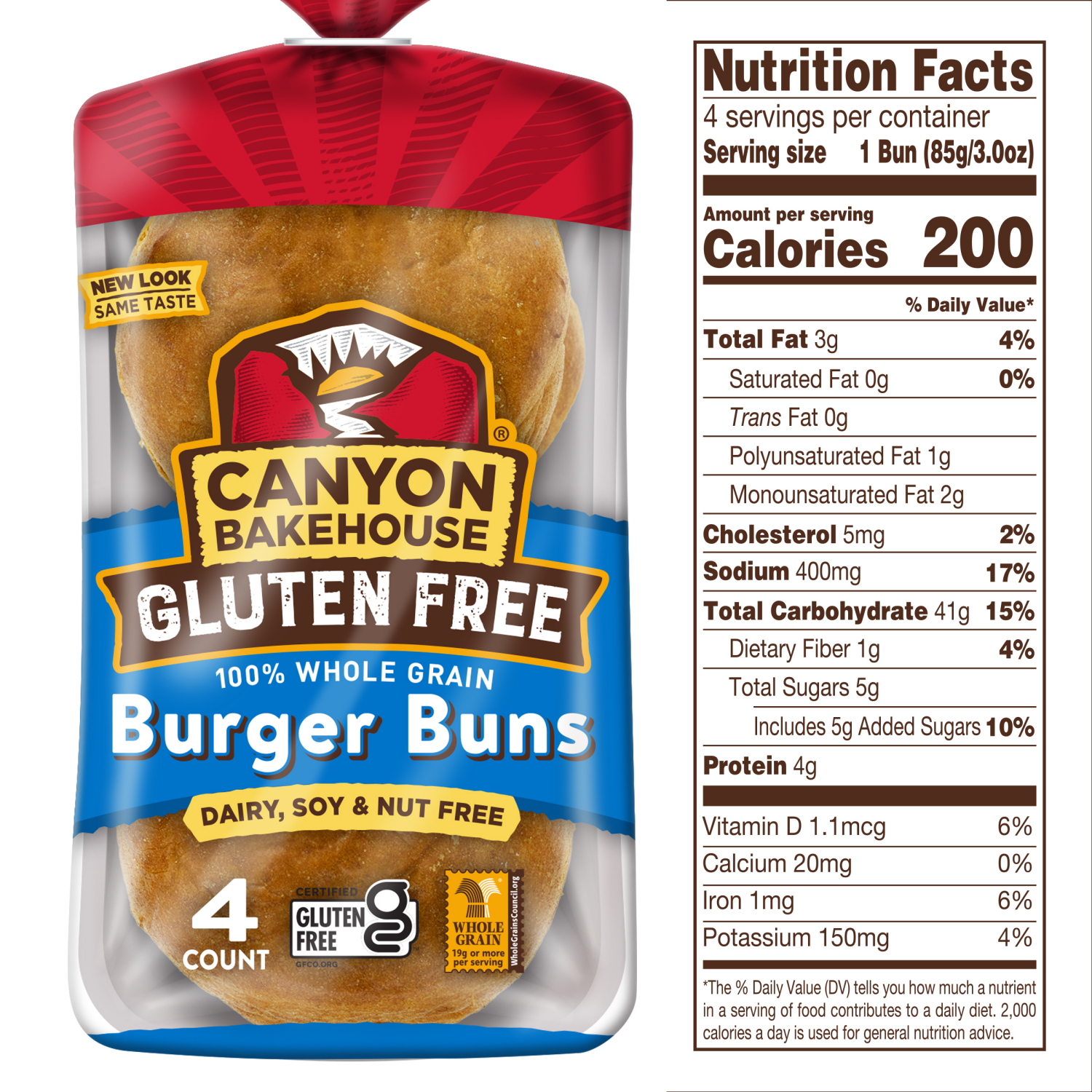 slide 2 of 5, Canyon Bakehouse Gluten Free Hamburger Buns, 12 oz