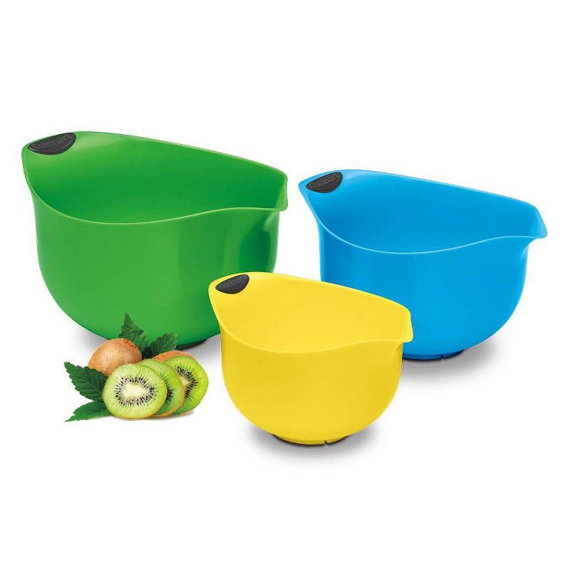 slide 1 of 1, Cuisinart Set of 3 Soft-Grip Yellow/Green/Blue Mixing Bowls, 1 ct