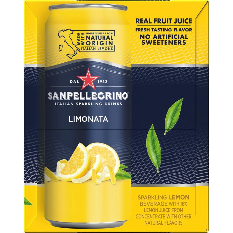 slide 3 of 8, Sanpellegrino Lemon Italian Sparkling Beverage - 6pk/11.15 fl oz Cans, 6 ct; 11.15 fl oz