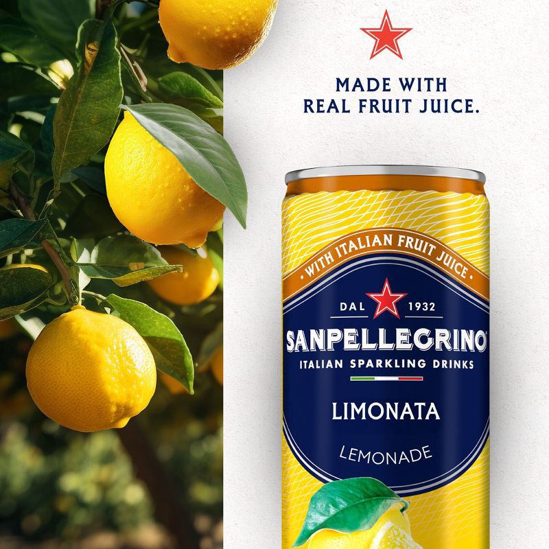 slide 3 of 8, Sanpellegrino Lemon Italian Sparkling Beverage - 6pk/11.15 fl oz Cans, 6 ct; 11.15 fl oz