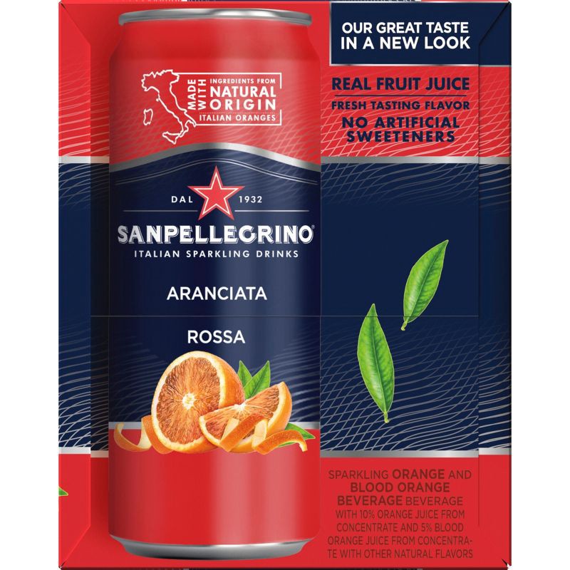 slide 3 of 8, Sanpellegrino Blood Orange Italian Sparkling Beverage - 6pk/11.15 fl oz Cans, 6 ct; 11.15 fl oz