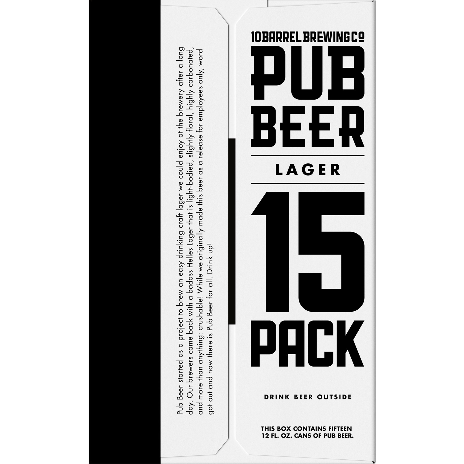slide 1 of 4, 10 Barrel Brewing Co. Pub Beer Lager 15 - 12 fl oz Cans, 12 fl oz