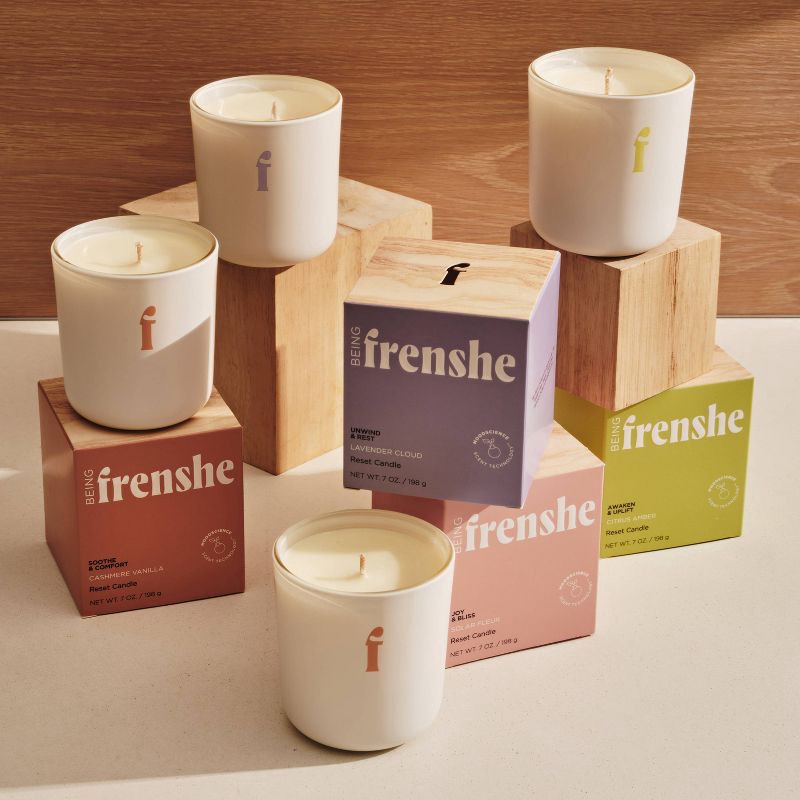 Being Frenshe Coconut & Soy Wax Reset Candle With Essential Oils - Cashmere  Vanilla - 7oz : Target