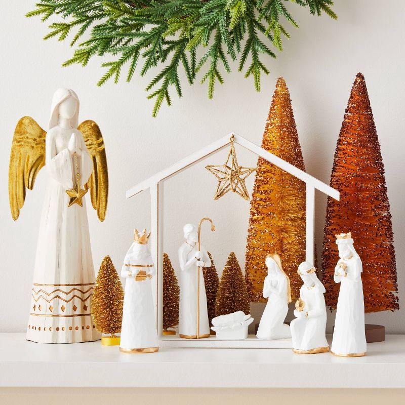7pc Decorative Christmas Nativity Set White 7 ct Shipt