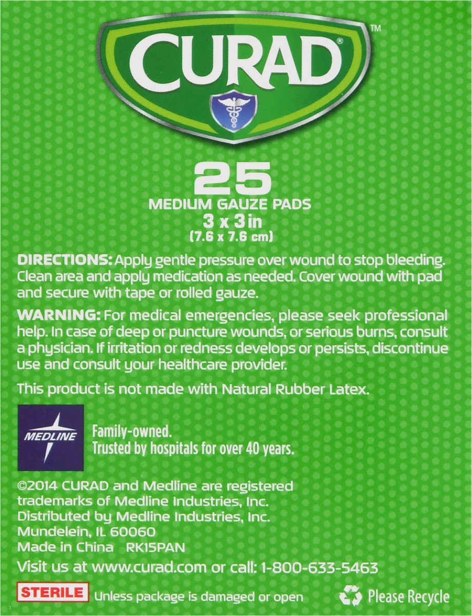 slide 4 of 8, Curad Pro Gauze Pads, 25 ct