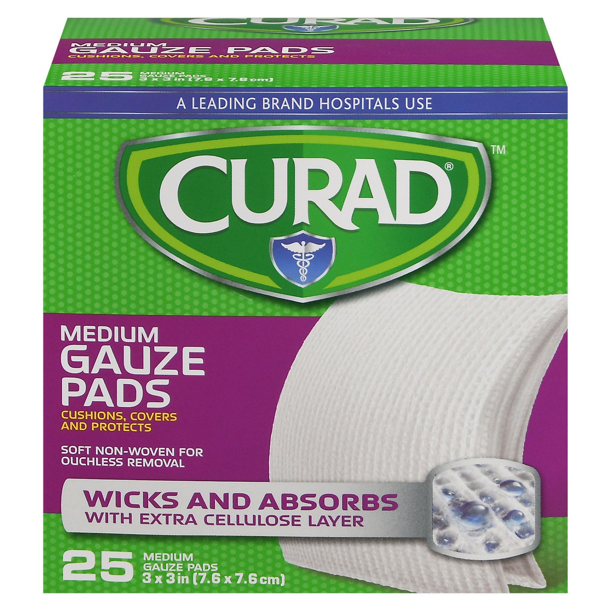 slide 1 of 8, Curad Pro Gauze Pads, 25 ct