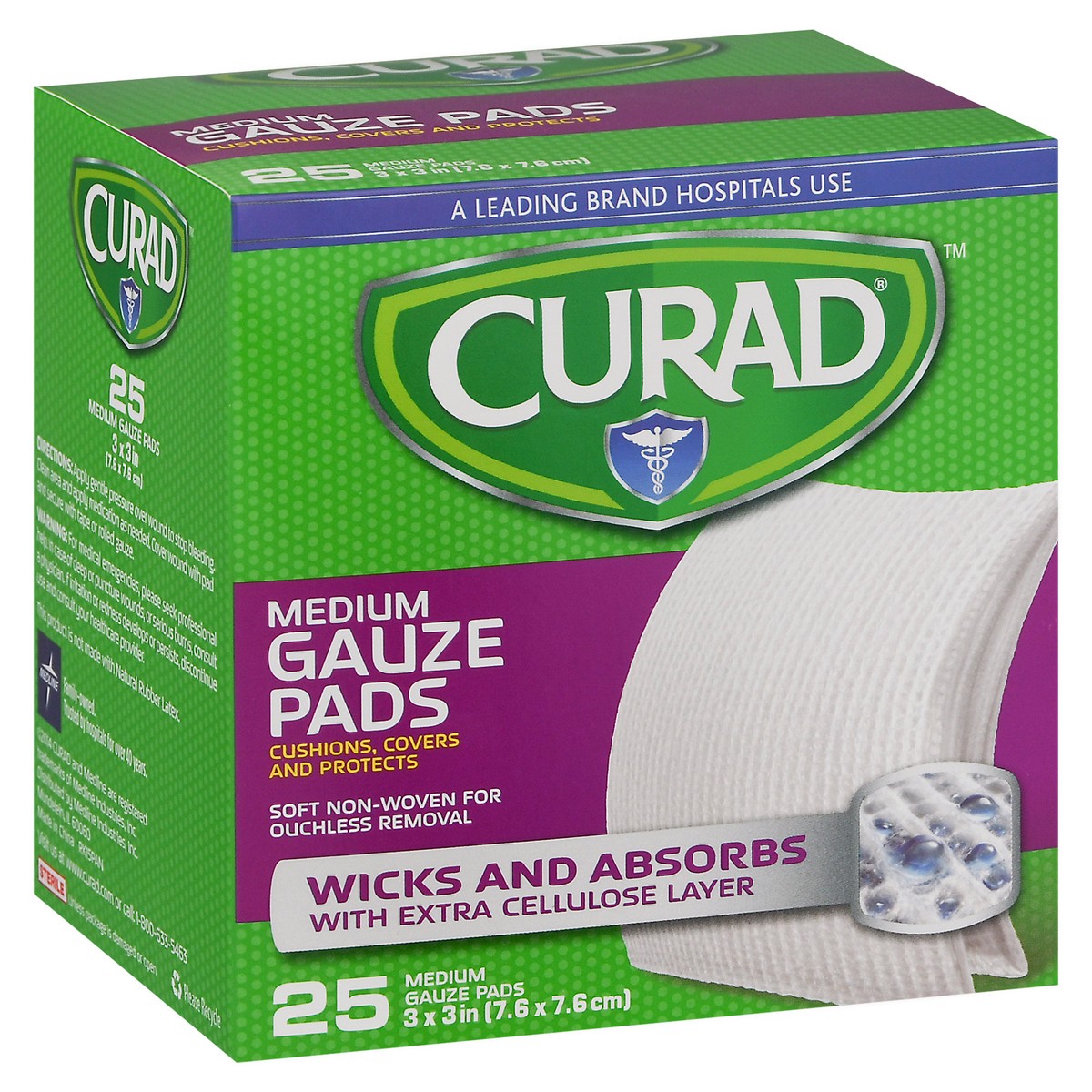 slide 8 of 8, Curad Pro Gauze Pads, 25 ct