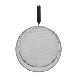 GoodCook Ready 2pc Splatter Screen: Metal Oil Guard for Frying Pan, Hand Wash, 13" Diameter, Black Handle