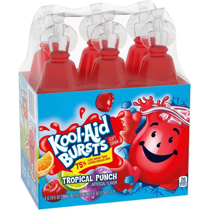 slide 9 of 9, Kool-Aid Bursts Tropical Punch Juice Drink - 6pk/6.75 fl oz Bottles, 6 ct; 6.75 fl oz