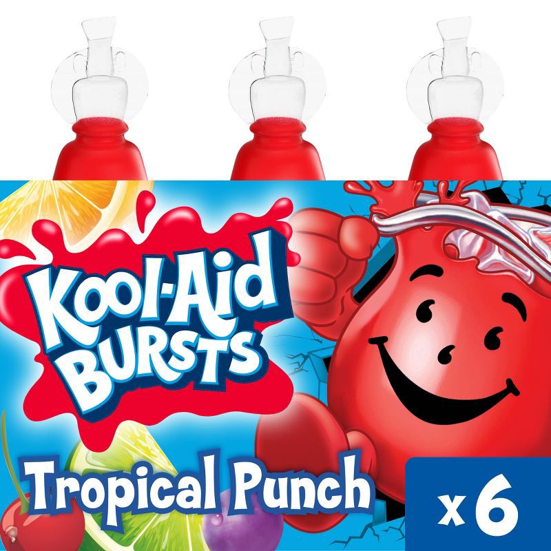 slide 1 of 9, Kool-Aid Bursts Tropical Punch Juice Drink - 6pk/6.75 fl oz Bottles, 6 ct; 6.75 fl oz