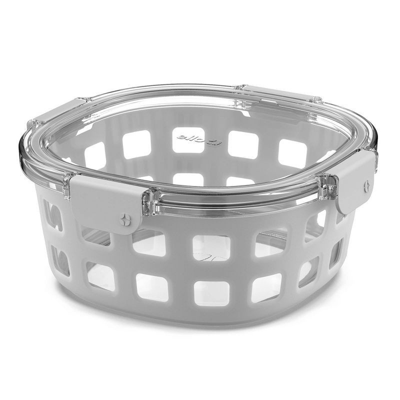 Ello 7 cup Duraglass Round Food Container Gray