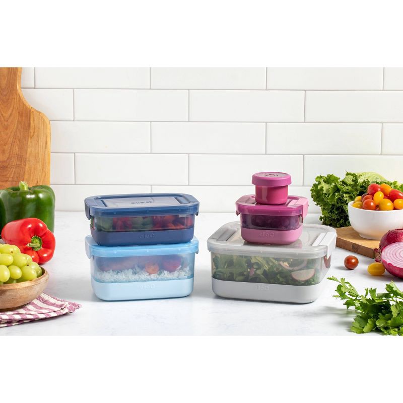 Ello 10pc Plastic Food Storage Container Set with Skid Free Soft Base 10 ct