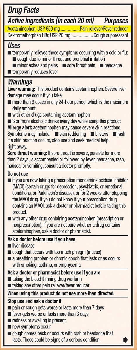 slide 7 of 8, Robitussin Adult Severe Maximum Strength Honey Cough, Flu + Sore Throat 4 oz, 4 oz