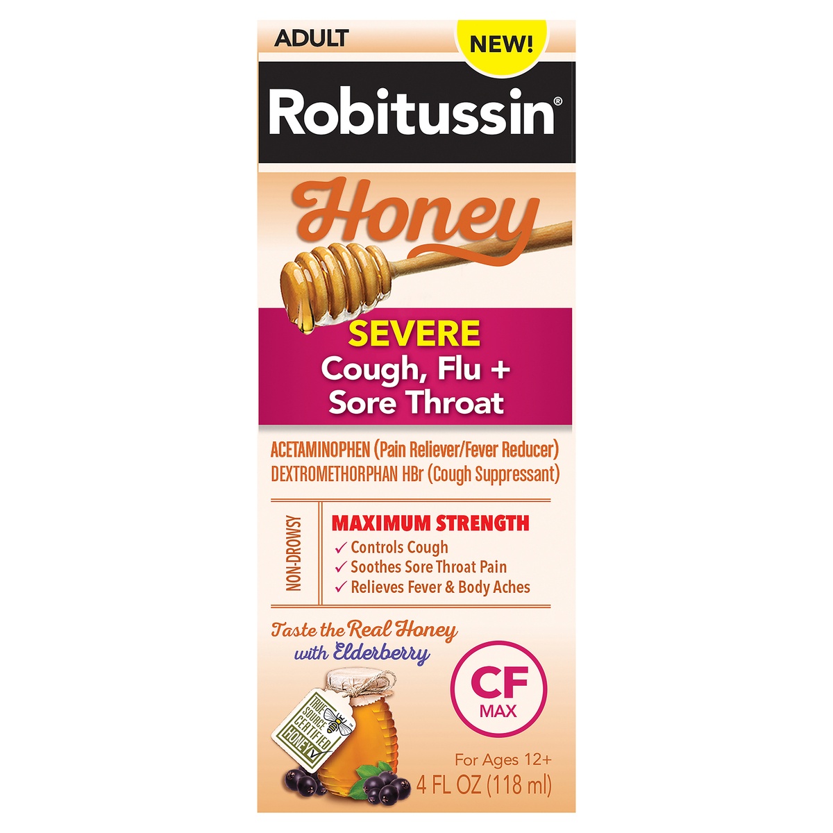 slide 1 of 5, Robitussin Honey Cough & Chest Conairgestion, 4 fl oz