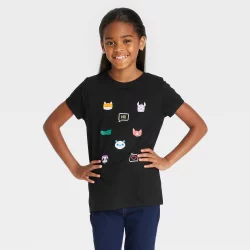 Girls' 'Video Game' Short Sleeve Graphic T-Shirt - Cat & Jack Black S