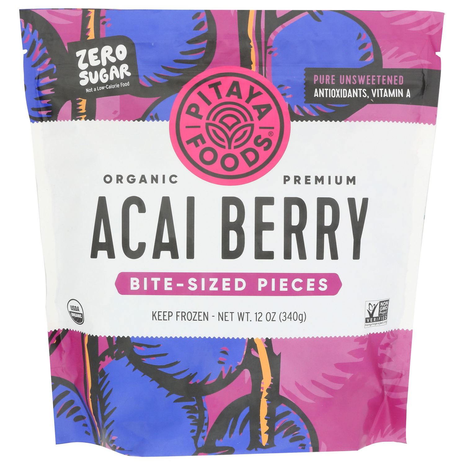 slide 1 of 2, Pitaya Foods® Organic Acai Berry Unsweetened Bite Sized Pieces, 12 oz