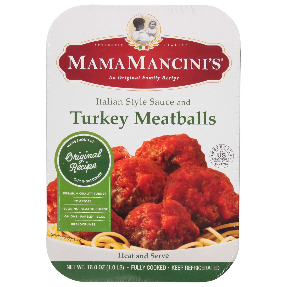 slide 1 of 12, MamaMancini's Mama Mancini's Italian Style Sauce and Turkey Meatballs 16.0 oz, 16 oz