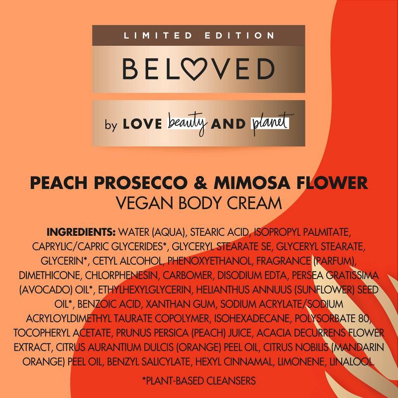 slide 3 of 10, Beloved Peach Prosecco & Mimosa Flower Body Cream 10oz, 10 oz