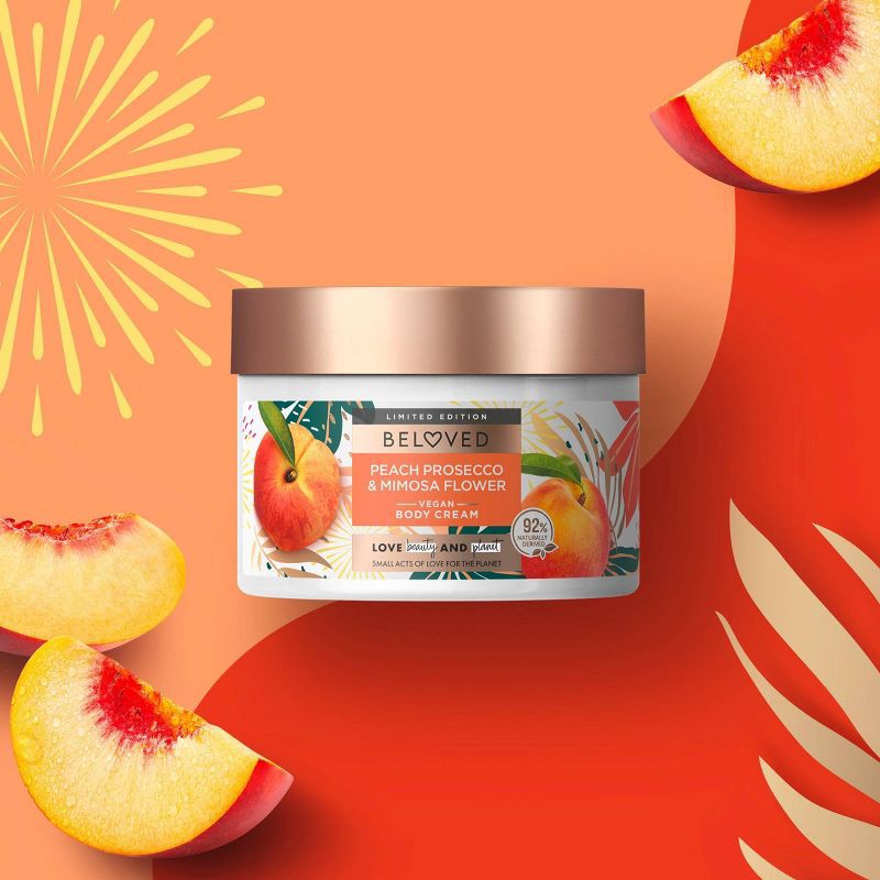 slide 5 of 10, Beloved Peach Prosecco & Mimosa Flower Body Cream 10oz, 10 oz