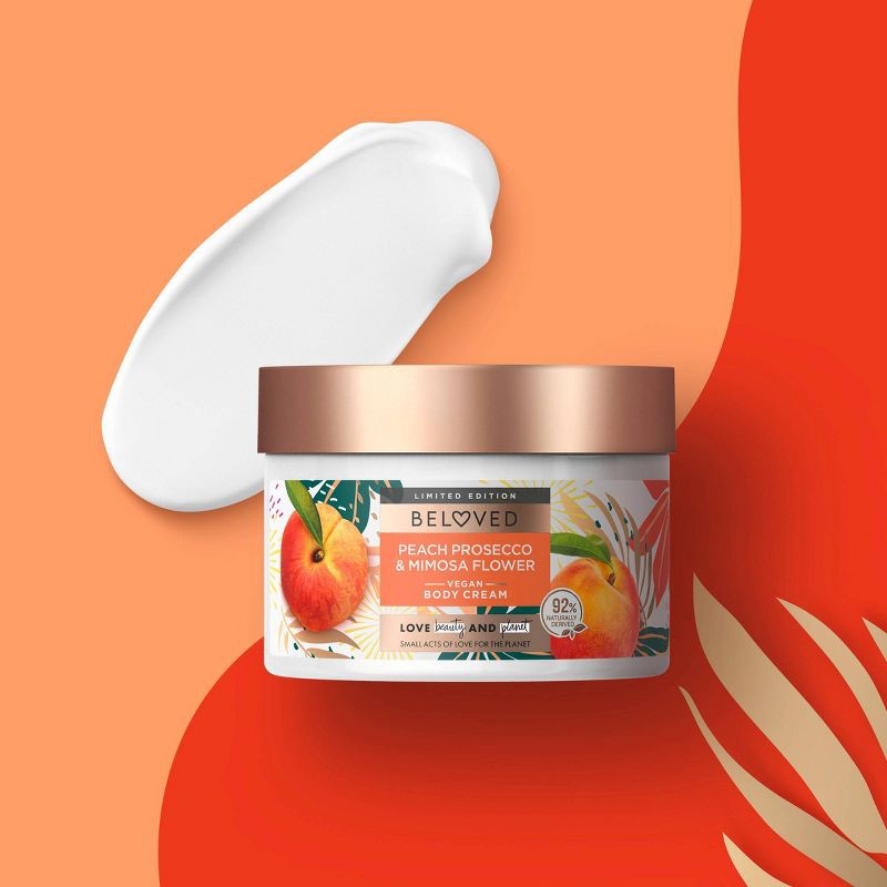 slide 6 of 10, Beloved Peach Prosecco & Mimosa Flower Body Cream 10oz, 10 oz