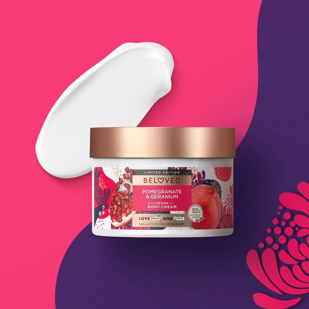 slide 5 of 6, Beloved Vegan Body Cream - Pomegranate & Geranium - 10oz, 10 oz