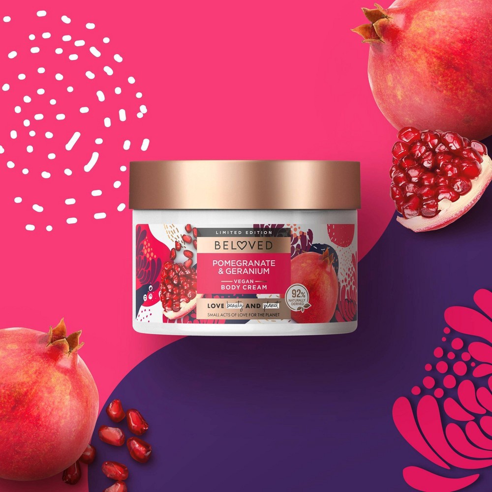 slide 4 of 6, Beloved Vegan Body Cream - Pomegranate & Geranium - 10oz, 10 oz