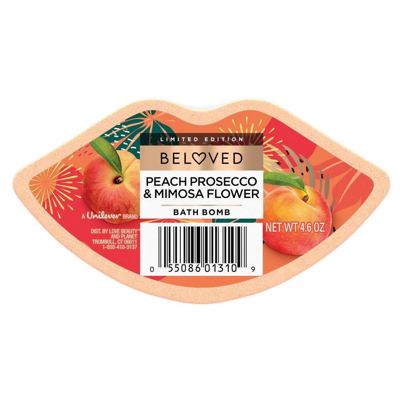 slide 1 of 6, Beloved Peach Prosecco & Mimosa Flower Bath Bomb 4.6oz, 4.6 oz