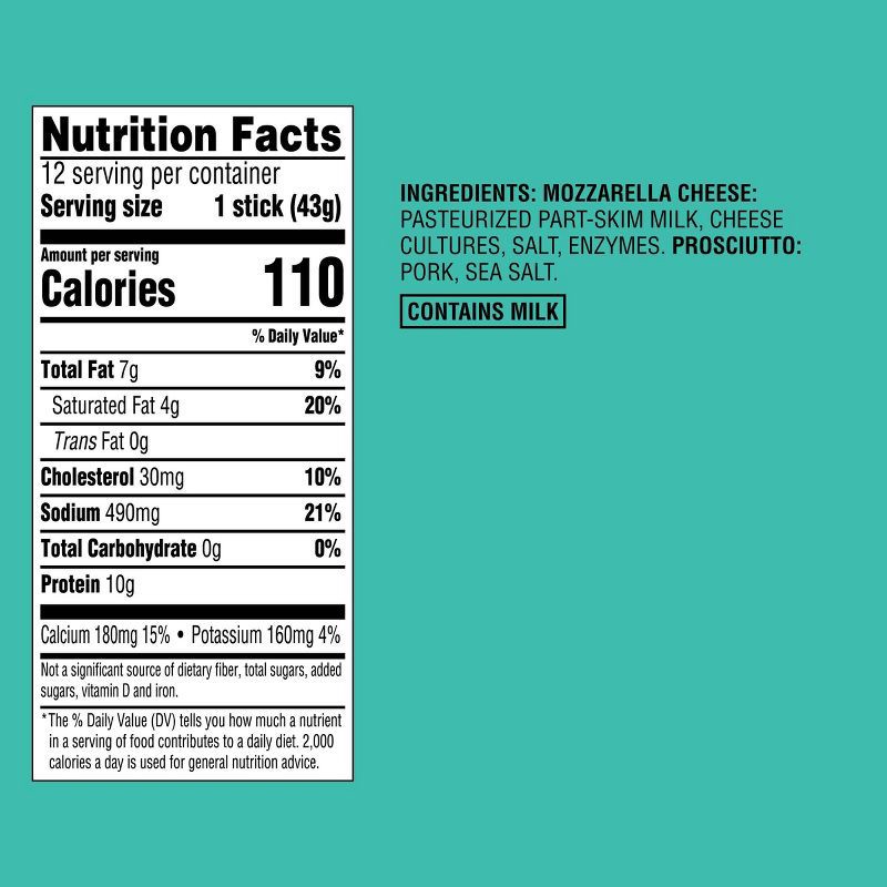 slide 4 of 4, Wrapped Prosciutto and Mozzarella Cheese Stick - 1.5oz - Good & Gather™, 1.5 oz
