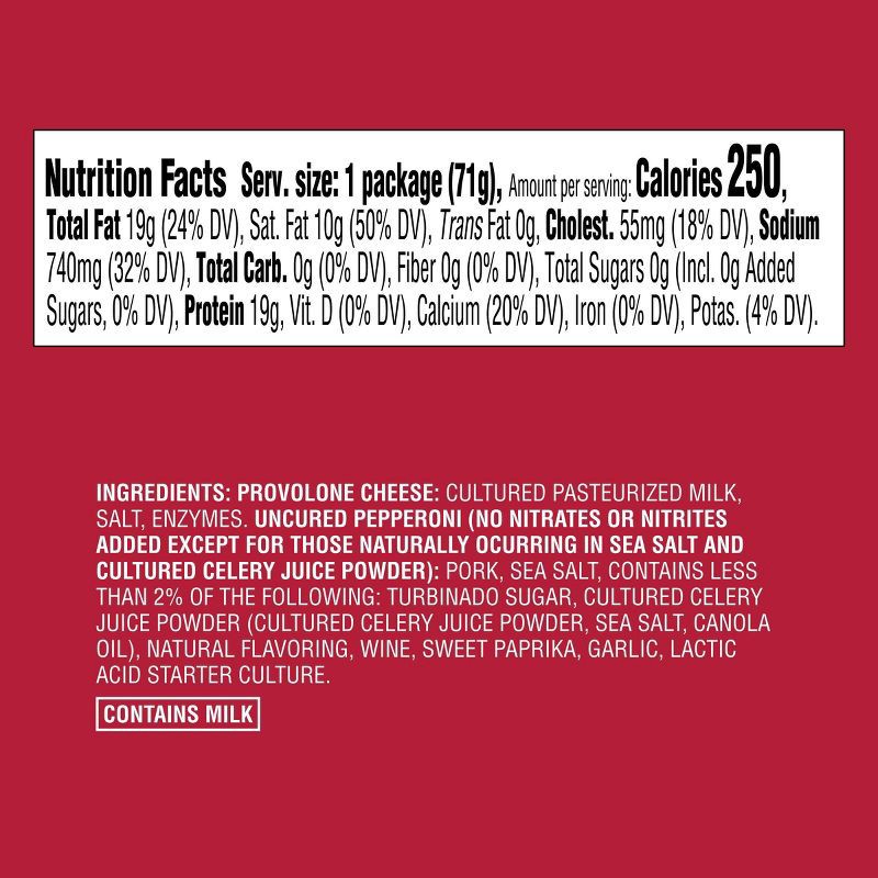 slide 4 of 4, Uncured Pepperoni and Provolone Cheese Snacker - 2.5oz - Good & Gather™, 2.5 oz