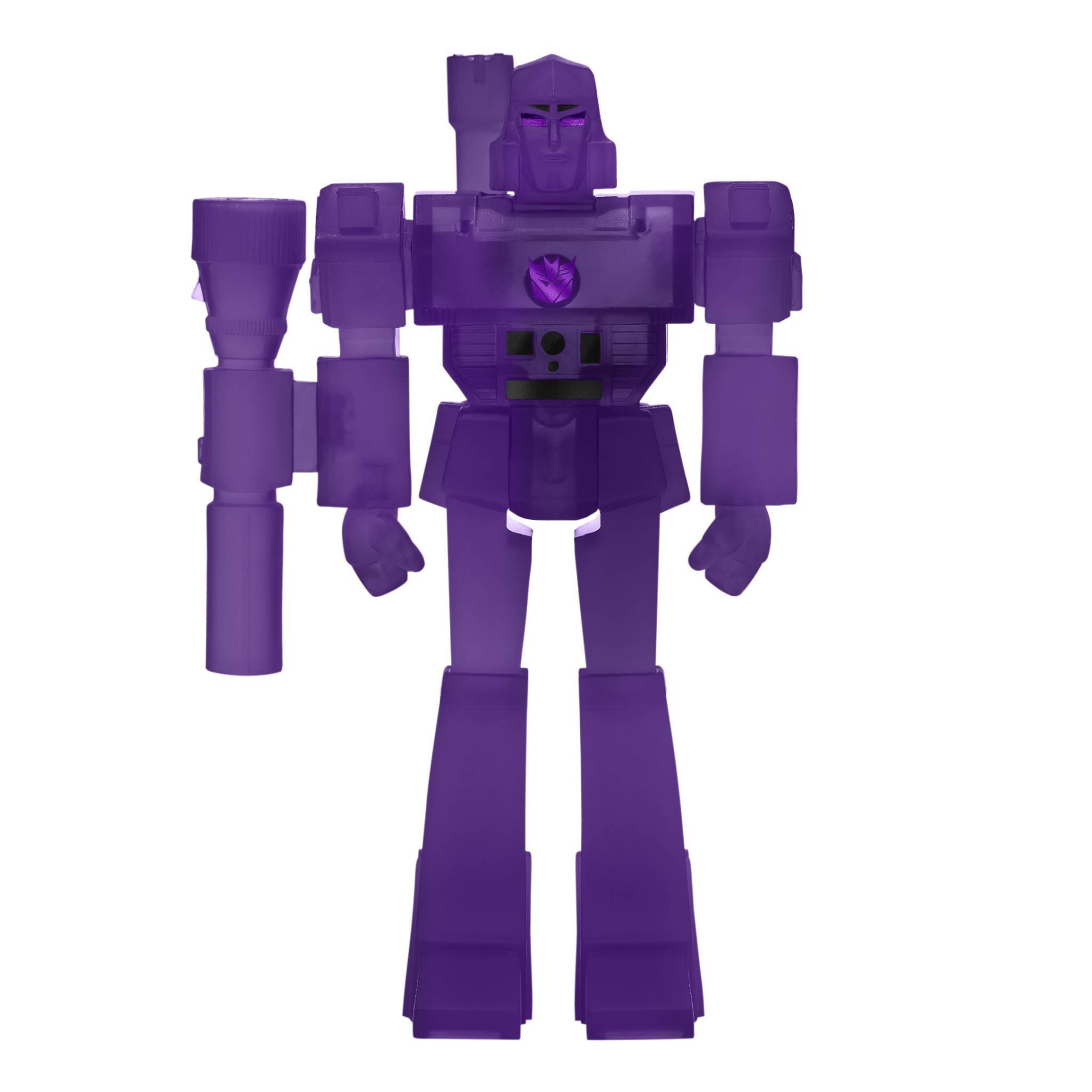 slide 1 of 3, Transformers Super7 ReAction Figure - Megatron Transformation (Purple Grid) Exclusive, 1 ct