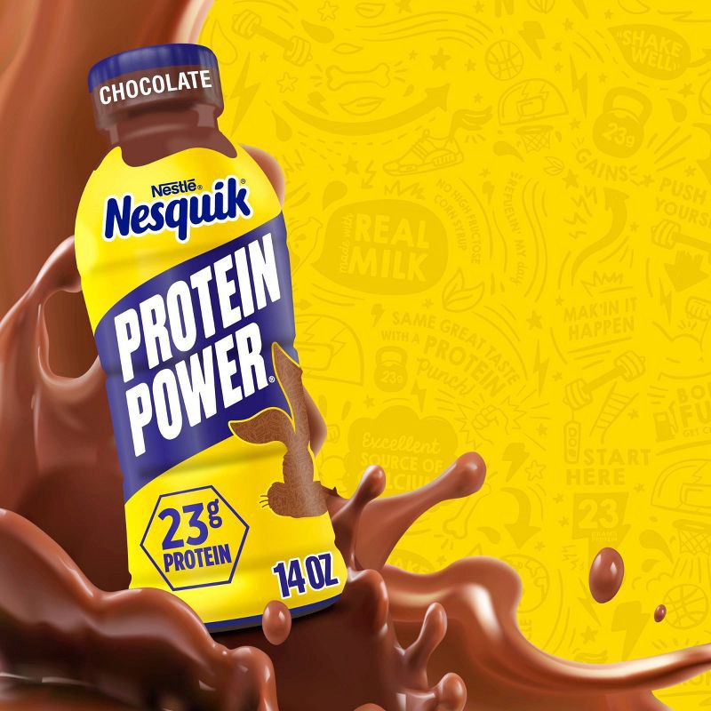 slide 2 of 9, Nesquik Protein Power Chocolate - 14 fl oz​, 14 fl oz