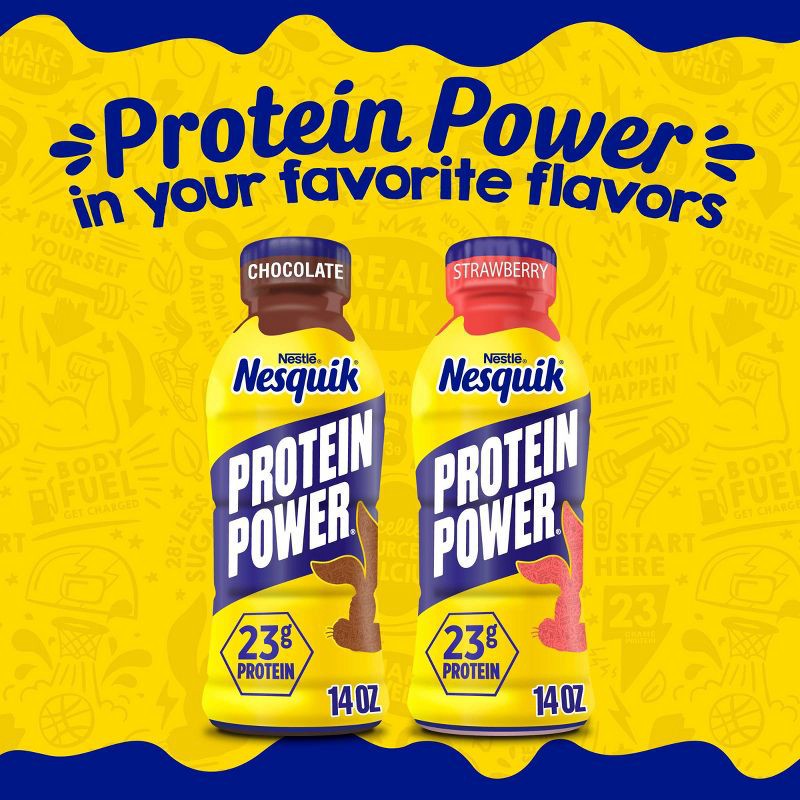 slide 5 of 9, Nesquik Protein Power Chocolate - 14 fl oz​, 14 fl oz