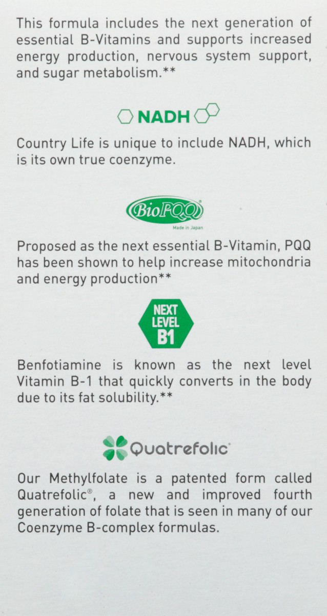 slide 4 of 9, Country Life Coenzyme B-complex Advanced, 1 ct