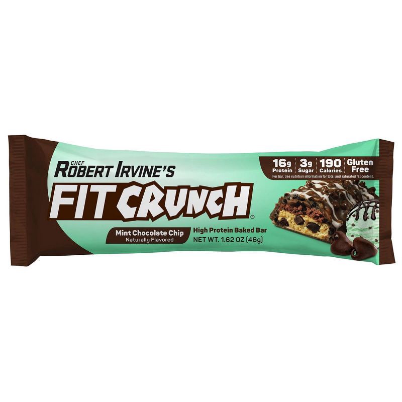 slide 3 of 6, FITCRUNCH Mint Chocolate Chip Baked Snack Bar - 4ct, 4 ct