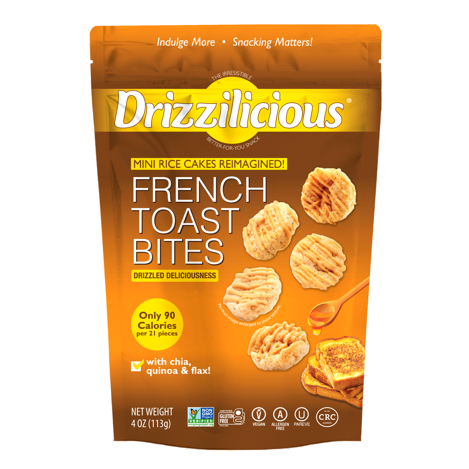slide 1 of 2, Drizzilicious Mini Rice Cakes French Toast, 4 oz, 4 oz