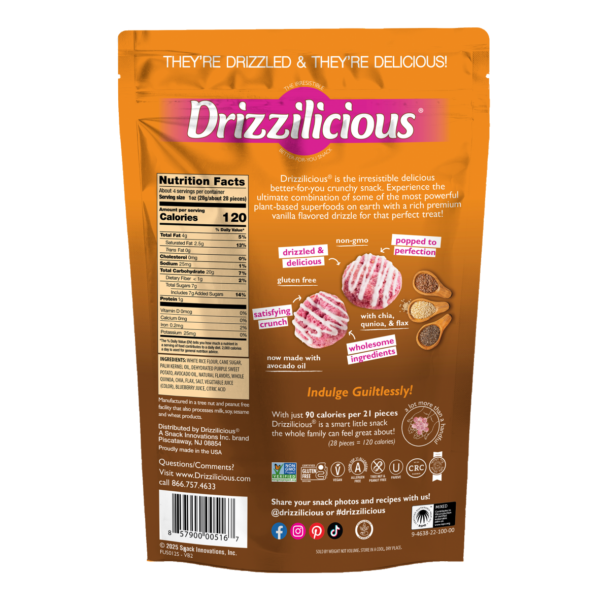 slide 2 of 2, Drizzilicious Min Rice Cakes Wild Berry, 4 oz, 4 oz