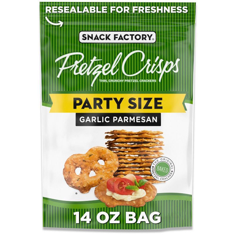 slide 1 of 7, Snack Factory Garlic Parmesan Pretzel Crisps - 14oz, 14 oz