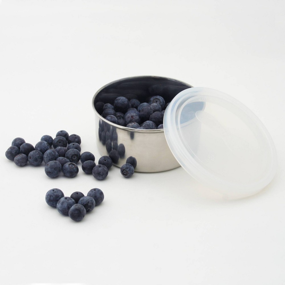 slide 3 of 6, U Konserve U-Konserve Stainless Steel Food-Storage Container Round - Clear Plastic Lid, 9 oz