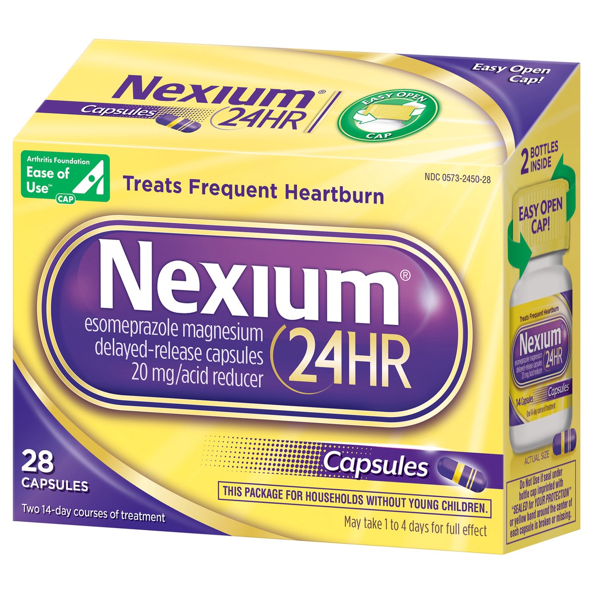 slide 3 of 9, Nexium 24HR Delayed Release Heartburn Relief Capsules - Esomeprazole Magnesium Acid Reducer , 28 ct