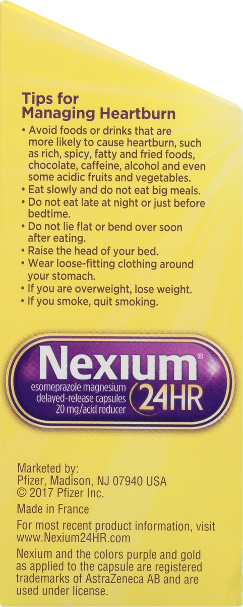 slide 7 of 9, Nexium 24HR Delayed Release Heartburn Relief Capsules - Esomeprazole Magnesium Acid Reducer , 28 ct