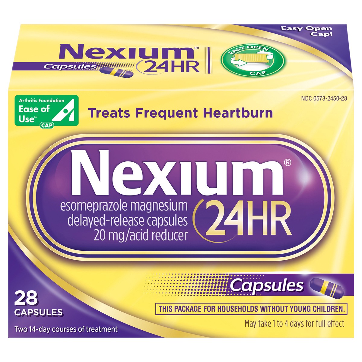 slide 1 of 9, Nexium 24HR Delayed Release Heartburn Relief Capsules - Esomeprazole Magnesium Acid Reducer , 28 ct