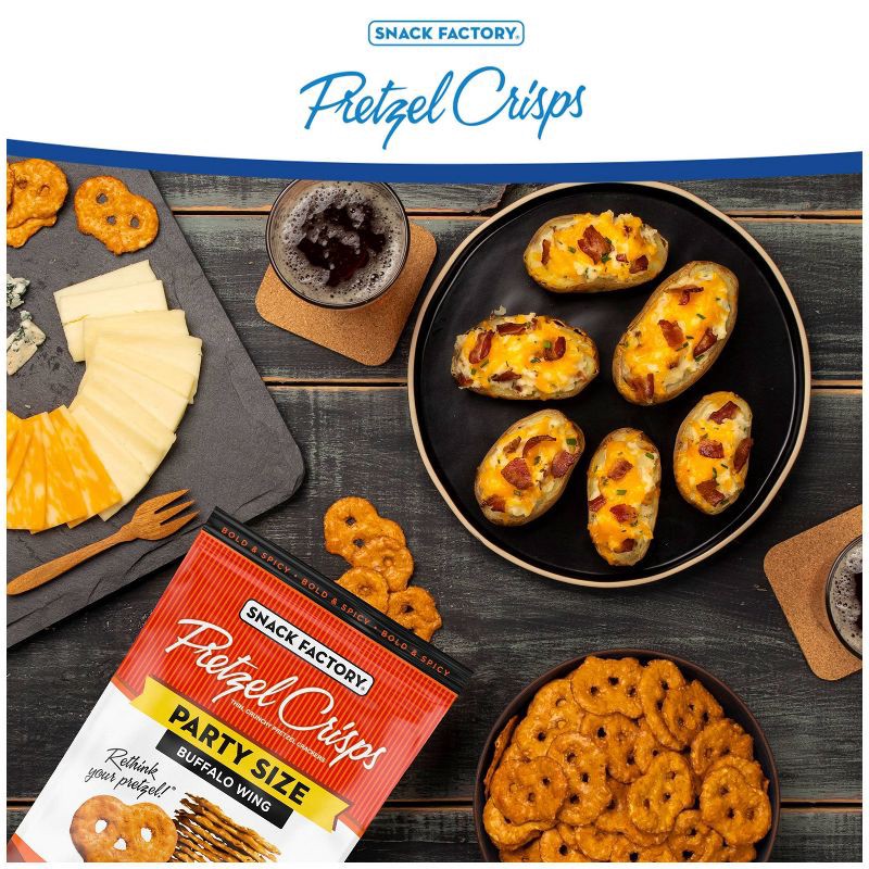 slide 3 of 7, Snack Factory Pretzel Crisps Buffalo Wing Party Size - 14oz, 14 oz