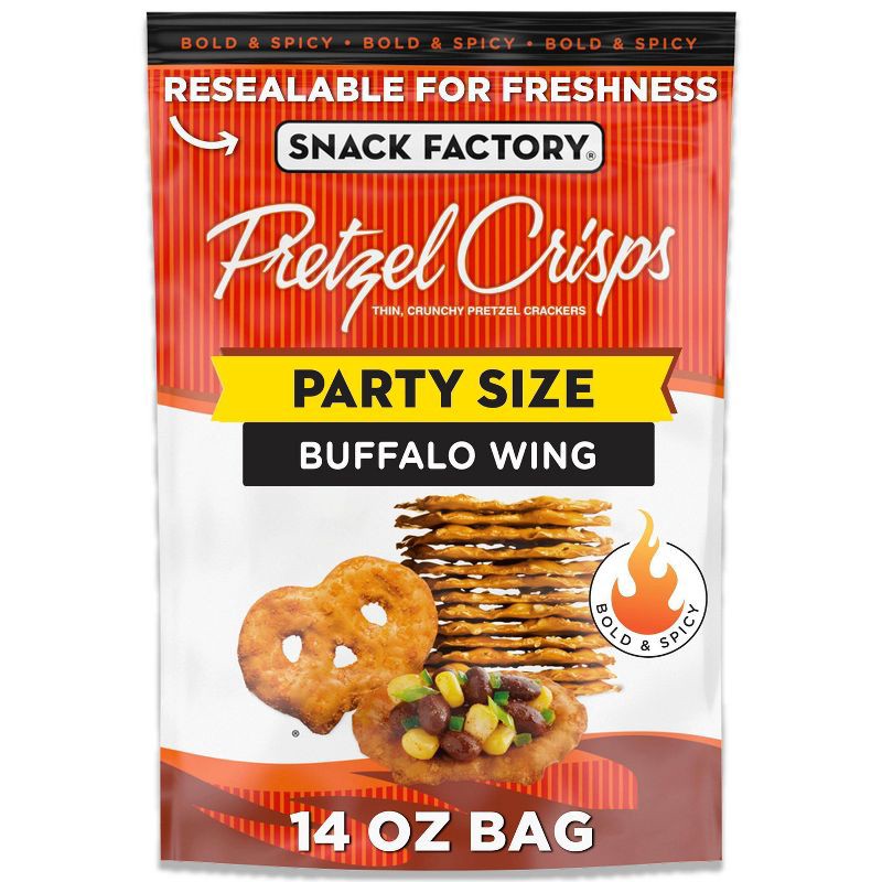 slide 1 of 7, Snack Factory Pretzel Crisps Buffalo Wing Party Size - 14oz, 14 oz