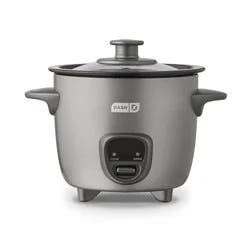 Dash 2-Cup Electric Mini Rice Cooker - Graphite: Small Rice Maker, Automatic Keep Warm, Includes Recipes & Accessories