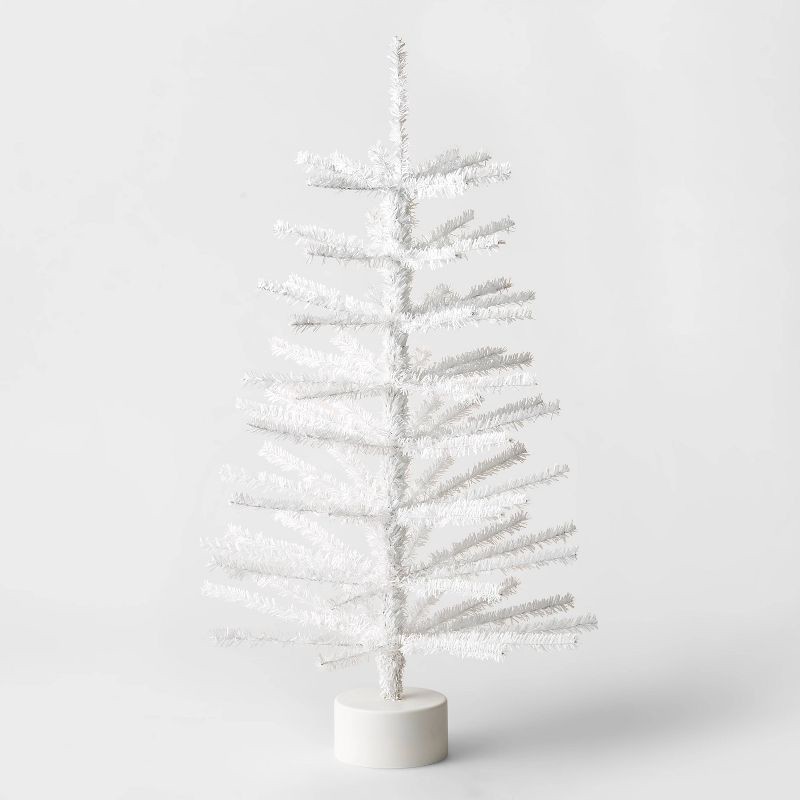 slide 1 of 4, 24" Unlit Tinsel Mini Artificial Christmas Tree White - Wondershop™, 1 ct