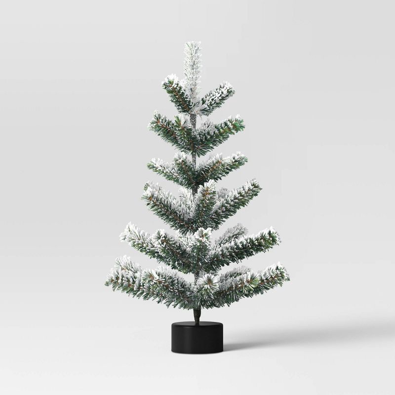 slide 1 of 4, 24" Unlit Flocked Indexed Mini Artificial Christmas Tree - Wondershop™, 1 ct