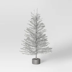24" Unlit Tinsel Mini Artificial Christmas Tree Silver - Wondershop™