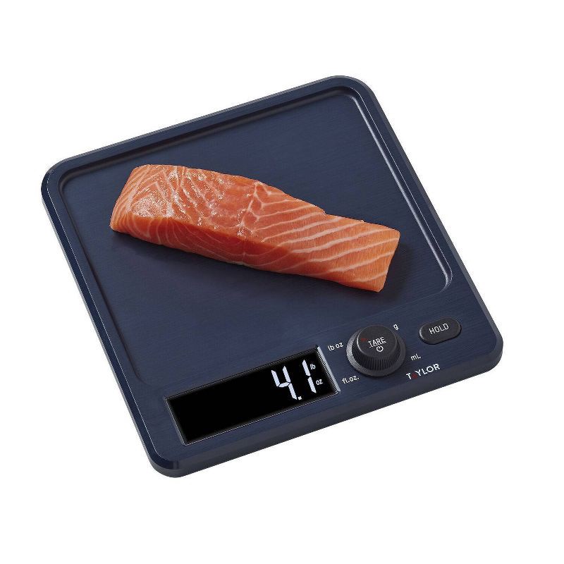 slide 8 of 12, Taylor Digital Kitchen 11lb Food Scale with Antimicrobial Surface Blue, 11 lb