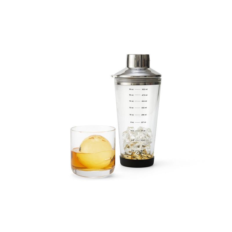slide 9 of 11, Houdini 18oz Glass Cocktail Shaker: Clear, Nonslip Base, Dishwasher-Safe, 9" Height, 18oz Capacity, 18 oz